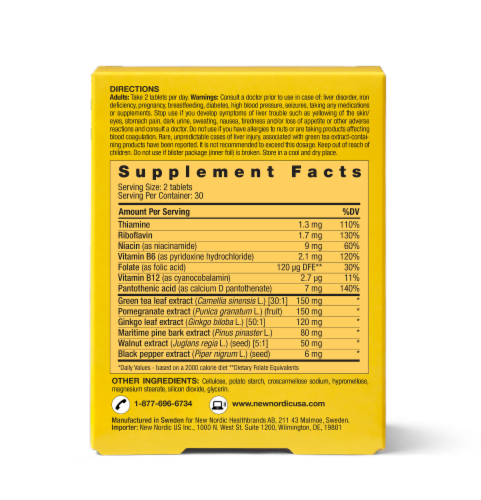 New Nordic Clear Brain Supplement Tablets Perspective: back