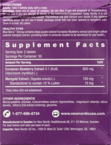 New Nordic Blue Berry Strong Herbal Supplements Perspective: back