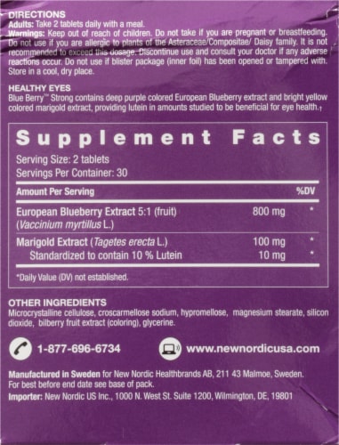New Nordic Blue Berry Strong Herbal Supplements Perspective: back