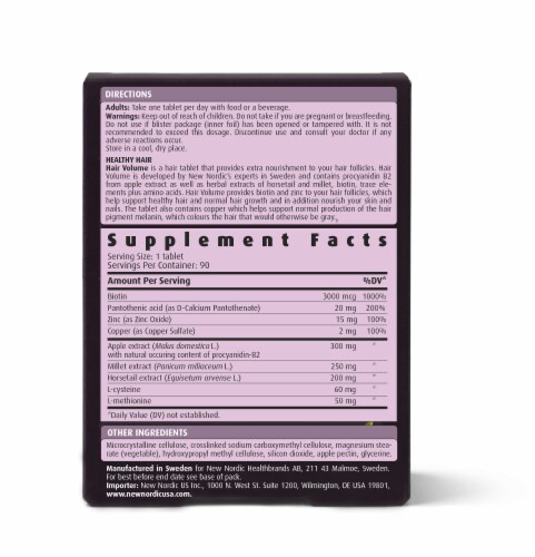 New Nordic Hair Volume Tablets 90 Count Perspective: back