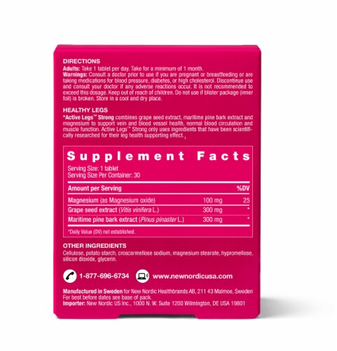 New Nordic Active Legs Strong Supplement Tablets Perspective: back