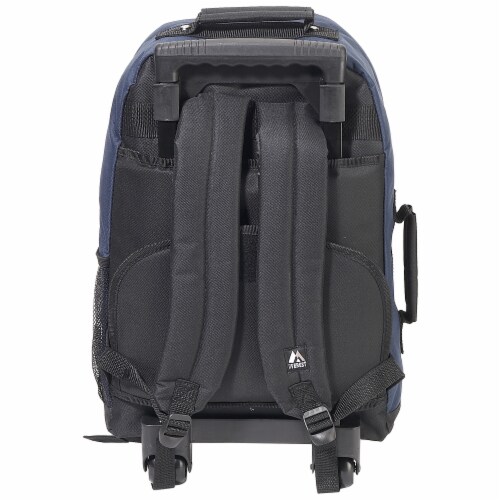 Everest Small Wheeled Backpack - Navy/Black Perspective: back