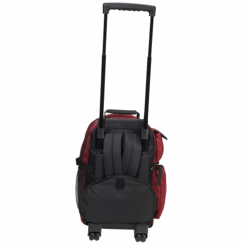 Everest Deluxe Wheeled Backpack - Burgundy/Gray Perspective: back