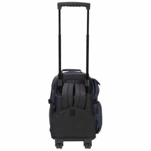Everest Deluxe Wheeled Backpack - Navy/Gray Perspective: back