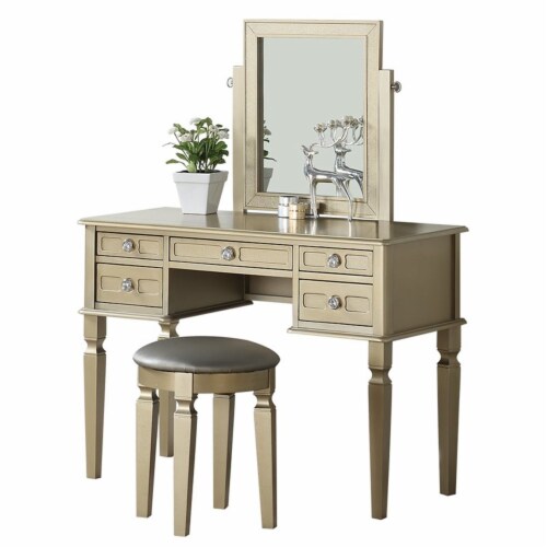 Poundex vanity set with stool deals
