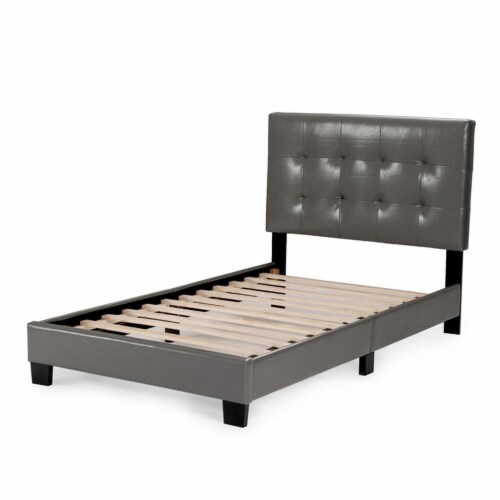 Twin leather store bed frame