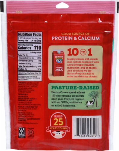 Horizon Organic® White Cheddar Shredded Cheese Perspective: back