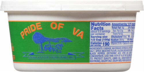Nature Fresh Proud of VA Cole Slaw Perspective: back