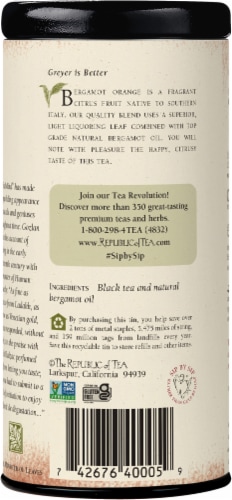 The Republic of Tea® Earl Greyer Black Tea Bags Perspective: back
