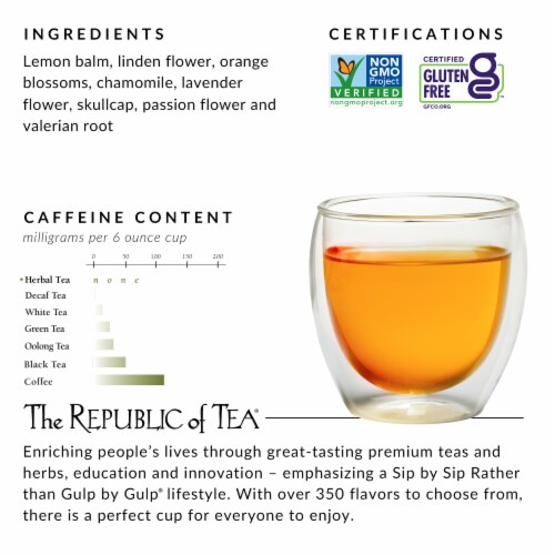 The Republic of Tea Chamomile Lemon Herbal Tea, Caffeine Free, 36 Tea Bags Perspective: back