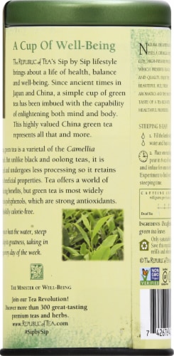 The Republic of Tea® Decaf People's Green Tea Bags Perspective: back