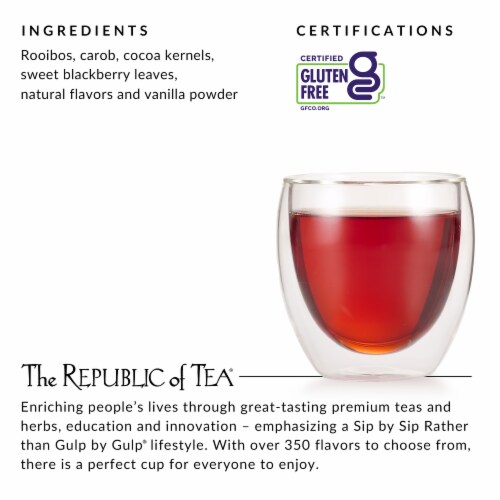The Republic of Tea Strawberry Cuppa Chocolate Herbal Blend Tea, Low Caffeine, 36 Tea Bags Perspective: back