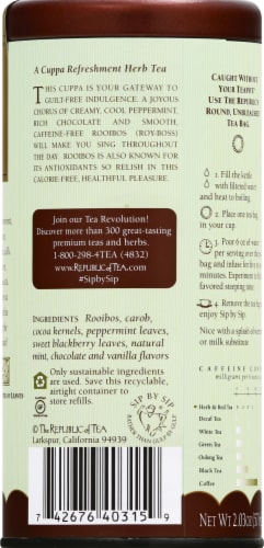 The Republic of Tea® Peppermint Chocolate Tea Perspective: back