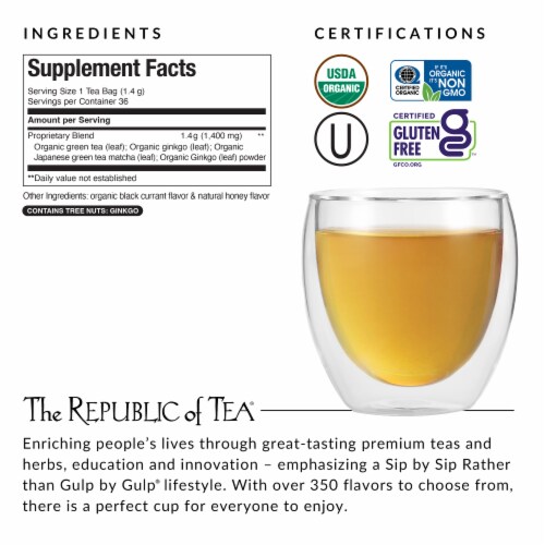 The Republic of Tea® Brain Boost Super Green Tea® Bags Perspective: back