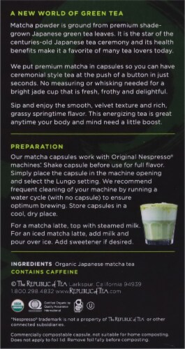 The Republic of Tea UMatcha® Green Tea Compostable Capsules Perspective: back