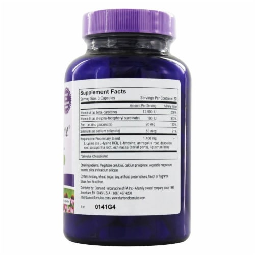 Diamond Herpanacine Herpanacine Skin Support, 100 Vegetarian Capsules Perspective: back