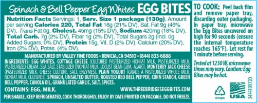 Three Bridges™ Spinach & Bell Pepper Egg White Bites Perspective: back