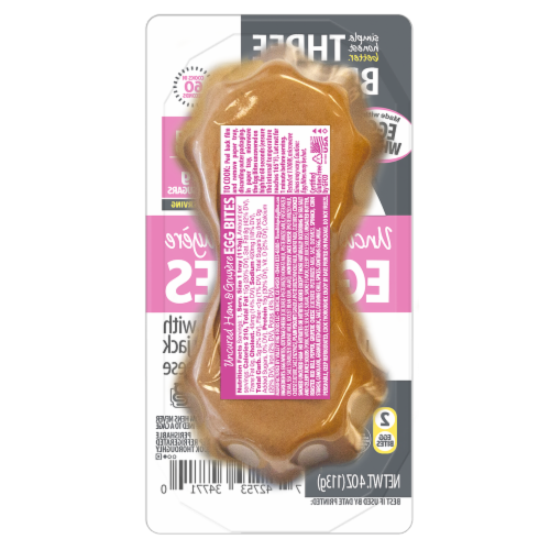 Three Bridges™ Uncured Ham & Gruyere Egg White Bites Perspective: back