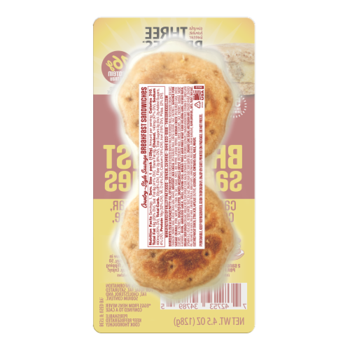 Three Bridges Country Style Sausage Breakfast Sandwich Perspective: back