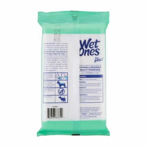 Wet Ones for Pets Extra Gentle Hypoallergenic Multipurpose Wipes Perspective: back