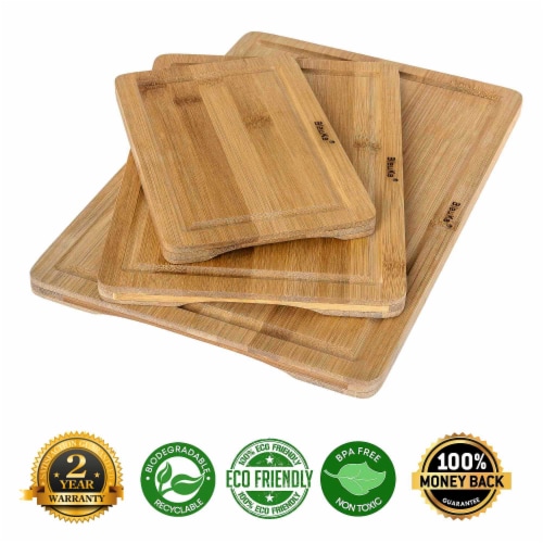 Wooden Cutting Boards for Kitchen with Juice Groove and Handles - Bamboo  Chopping Boards Set, 1 - Kroger