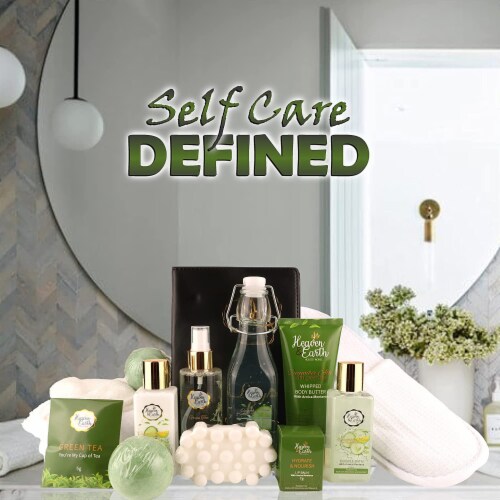 Cucumber Melon & Green Tea with Arnica Oil Healing Bath & Body Gift Basket. Aromatherapy Spa Perspective: back