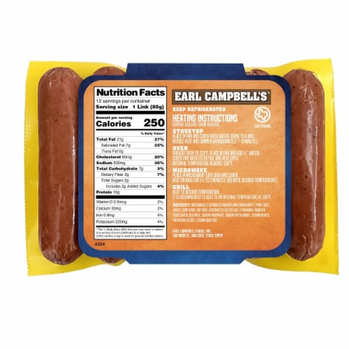 Earl Campbell s Hot Link Sausages 36 oz Kroger