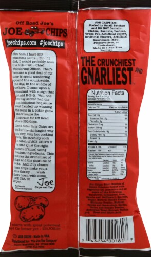 Joe Chips Barbeque Retro Potato Chips Perspective: back