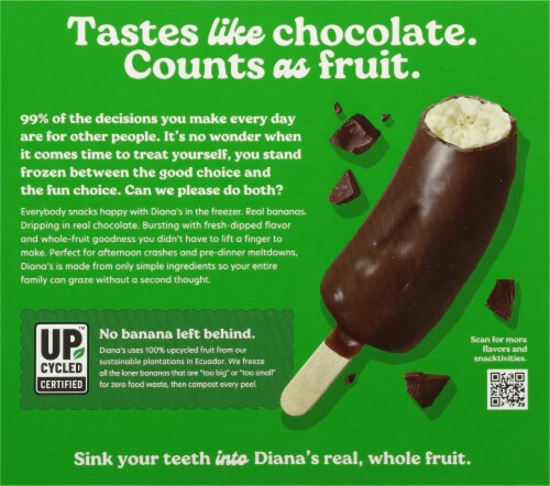 Diana's™ Bananas Dark Chocolate Banana Halves Perspective: back