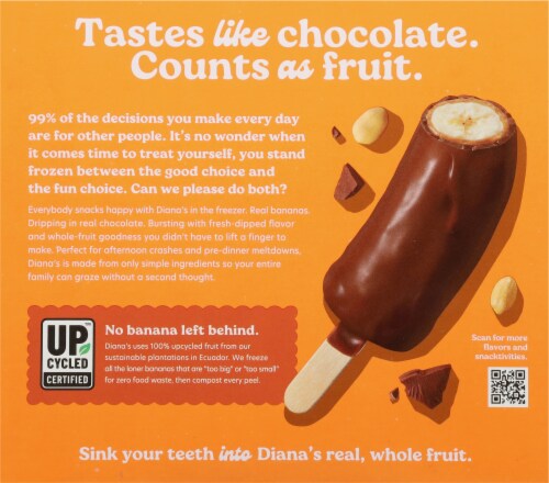Diana's® Milk Chocolate Peanut Butter Cup Real Banana Halves Perspective: back