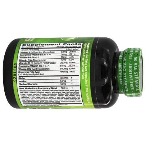 Emerald Labs CoEnzymated B-Healthy Vegetable Caps Perspective: back