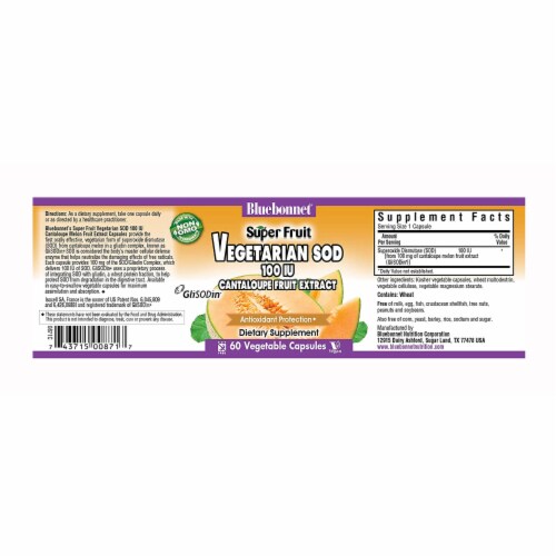 Bluebonnet Super Fruit Cantaloupe Fruit Extract, 60 Vegetable Capsules Perspective: back