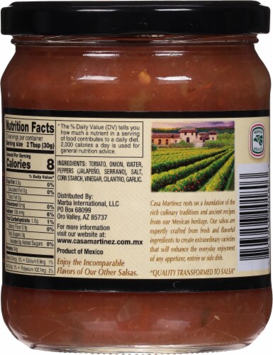Casa Martinez® Quemada Fire Roasted Salsa Perspective: back