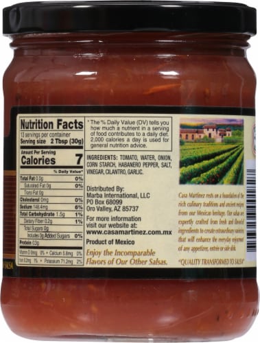 Casa Martinez® Fire Roasted Gourmet Habanero Salsa Perspective: back