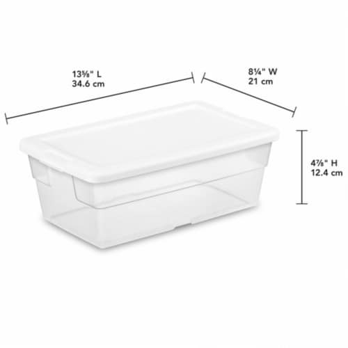 Sterilite 6 Quart Storage Box Stackable Bin with Lid, Plastic Container, 12  Pack, 12pk - Fry's Food Stores