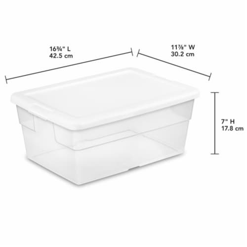 Sterilite 16 Quart Stacking Storage Box Container Tub w/Lid, Clear (24 Pack) Perspective: back