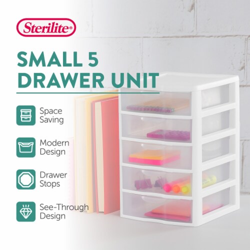 Sterilite Clear Plastic Stackable Small 3 Drawer Storage System, White, (6  Pack), 1 Piece - Kroger