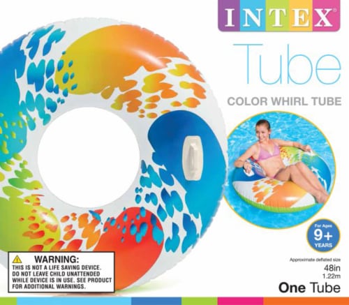 Intex Inflatable 47 Color Whirl Tube Swimming Pool Raft with Handles (2 Pack) Perspective: back