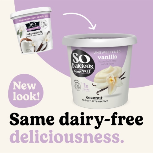 SO Delicious® Unsweetened Vanilla Dairy Free Coconutmilk Yogurt Tub Perspective: back