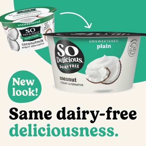 So Delicious Dairy Free Unsweetened Plain Coconut Milk Yogurt Carton Perspective: back