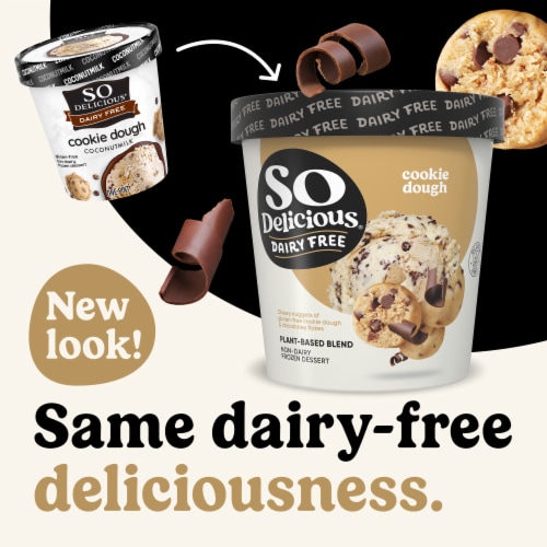 SO Delicious Dairy Free Cookie Dough with Coconut Milk Base Frozen Dessert Pint Perspective: back