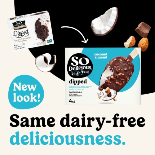 So Delicious Dairy Free Dipped Coconut Almond Coconut Milk Frozen Dessert Bar Packet Perspective: back