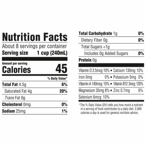 SO Delicious® Organic Dairy-Free Unsweetened Coconut Milk Perspective: back