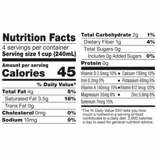 SO Delicious® Dairy Free Organic Unsweetened Coconut Milk Perspective: back