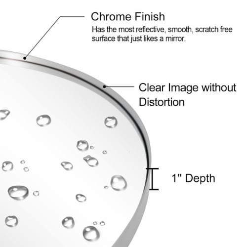 ANDY STAR 24 Inch Round Circle Mirror with Stainless Steel Metal Frame, Chrome Perspective: back