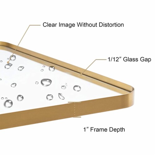 ANDY STAR Modern 18 x 48 Inch Rectangular Full Body Length Mirror, Brushed Gold Perspective: back