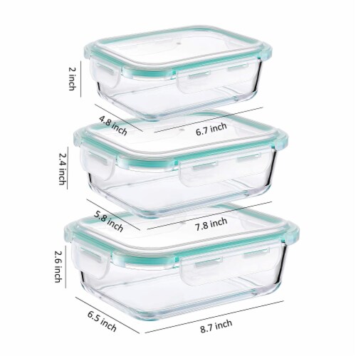 2 & 3 Compartment Glass Meal Prep Food Storage Containers with