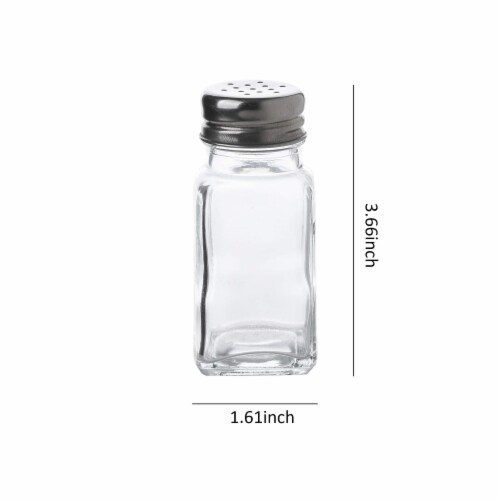 WHOLE HOUSEWARES | 2X3.5inch Stainless Steel Salt & Pepper Shakers Set | 3-Piece Pack Perspective: back