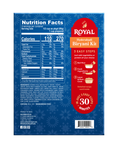 Royal® Hyderabadi Biryani Kit Perspective: back