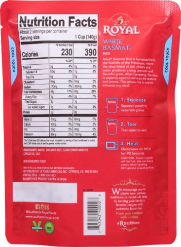 Royal® White Basmati Rice Perspective: back